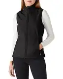 Outdoor Ventures Softshell Weste Damen Ärmellose Jacke Laufweste Leicht Winddicht Warm Fleeceweste Stehkragen Sport Golf Weste mit 4 Taschen für Wandern Camping Schwarz 2XL