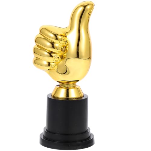 BESPORTBLE Plastiktrophäe Als Auszeichnung Mit Goldenem Daumen - Ideal Für Unterrichtsbelohnungen - Finger Geste Statuen Skulptur - Pokal Für Preisverleihung - Sport Gewinner Und Partypreis