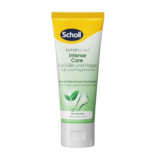 Scholl reichhaltige Fuß- und Nagelcreme - ideal für raue und sehr trockene Füße - mit Urea und Vitamin-Komplex - steigert den Feuchtigkeitsgehalt - 75 ml