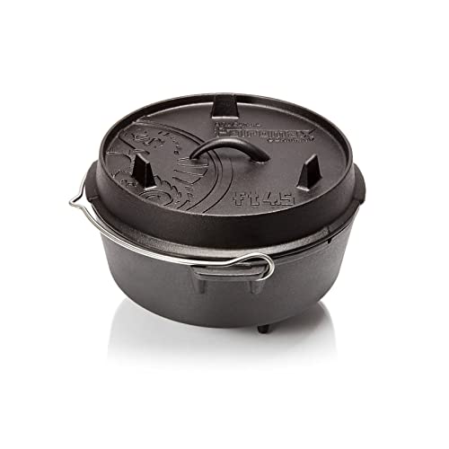 Petromax Feuertopf ft4.5 - Dutch Oven aus Gusseisen für Kochen und Backen - mit Deckel, Henkel und Standfüßen - Gerichte für 2 bis 5 Personen - 3,5 l