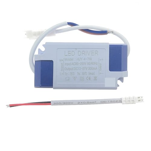 UYCUODLUY LED Driver 300mA Constant Current 1W 3W 5W 7W 12W 18W 20W 25W 36W AC85-265 Power Supply for LED Lamps Lighting(4-7W)