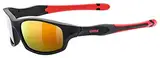 uvex sportstyle 507 - Sonnenbrille für Kinder - verspiegelt - inkl. Kopfband - black matt red/red - one size