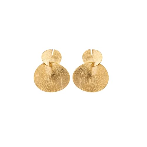 GOLDENE OHRRINGE TAGLIO | Entworfen von Joidart | Taglio-Kollektion | 24K vergoldetes Metall | Doppelohrringe mit Riegelwerk