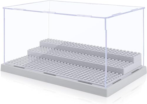 TINGLAND Acryl Schaukasten Vitrine，3 Schicht Mini Figuren Schaukasten Für Minifiguren Staubdichte Vitrine Für Bausteine Für Minifiguren Actionfiguren Blöcke Sammlerstücke