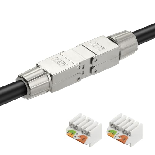 AXFEE 1 x RJ45 Stecker Werkzeuglos für Verlegekabel Cat7 Cat6A, Netzwerkstecker auf Schneidklemme, Lan Stecker für verlegekabel, LSA Vollgeschirmt 10 Gbps, für-Verlegekabel CAT7 Cat6A
