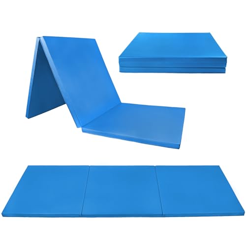 ALPIDEX Klappbare Turnmatte 180 x 60 x 3,2 cm Weichbodenmatte Gymnastikmatte Sportmatte, Farbe:blau