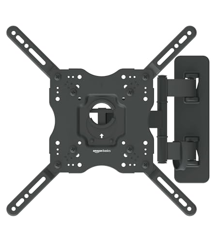 Amazon Basics TV-Halterung/Wandhalterung, schwenkbar, neigbar, für 66 - 140 cm Curved und Flach-TV oder Monitor bis 36 kg, max. VESA 400 x 400 mm, Schwarz