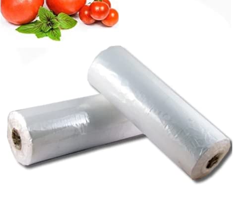 Sabco - 2 Rollen Plastiktüten auf Rolle – transparente Poly-Lebensmittelbeutel für Obst und Gemüse – 225 x 350 mm