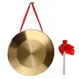 Gong mit Schlägel, Tam-Tam-Gong, traditionelles chinesisches Percussion-Instrument, Kupfer dekorativer Chau-Gong für Zuhause, Büro, 32 cm