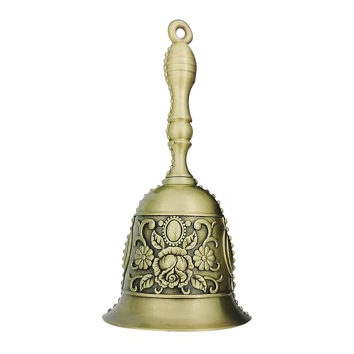 Handglocke, kleine Glocke,Metall-Vintage-Service-Glocke - Ästhetische, luxuriöse, Laute Handrufglocke aus Messing für Schule, Kirche, Hochzeiten, Hotels, Küche