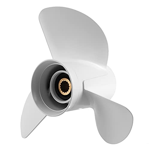 KIMISS Propeller aus Aluminiumlegierung, 13 X 19 Zoll, 3 Blätter mit Hohem Schub, Passend für -Außenbordmotoren mit 50-130 PS, Schnelle Antriebsleistung, Fast 0 Widerstandsblätter,