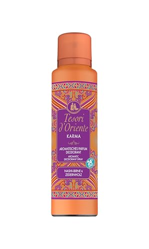 Tesori d'Oriente | Aromatisches Parfum Deodorant "Karma" | mit Nashi-Birne & Zedernholz | 24h Schutz | Wellness-Ritual für Körper & Sinne | 150ml