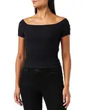 Urban Classics Damen Ladies Off Shoulder Rib Tee T Shirt, Schwarz, M EU