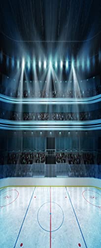 A.Monamour Türtapete Selbstklebend Türfolie Türposter 3D Hockey Stadion Mit Fanmassen Und Einer Leeren Eisbahn Sportarena Vinyl Folie Türdeko Tapete Wandbild Türaufkleber Türtattoo 90 x 200 cm