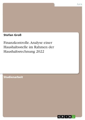 Finanzkontrolle. Analyse einer Haushaltsstelle im Rahmen der Haushaltsrechnung 2022