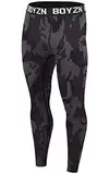 1er Pack Sport Leggings für Herren, Funktionsunterwäsche Kompressionshose Herren Fitness Strumpfhosen, Laufhose Tight Lange Unterhose Schnelltrocknende Sporthose Trainingshose Camo Black-L