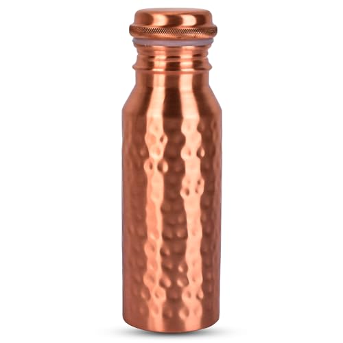 Zap Impex Handgefertigte Kupferwasserflasche (350 ml) – Ayurveda Kupferflasche (Gehämmert)