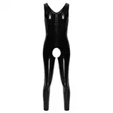 Cexiakong Männer Latex Overall für Herren in Latex mit Reißverschluss, Dessous Männer Jumpsuit Party Clubwear Latex ähnliches Herren Catsuit Lack Leder Overall