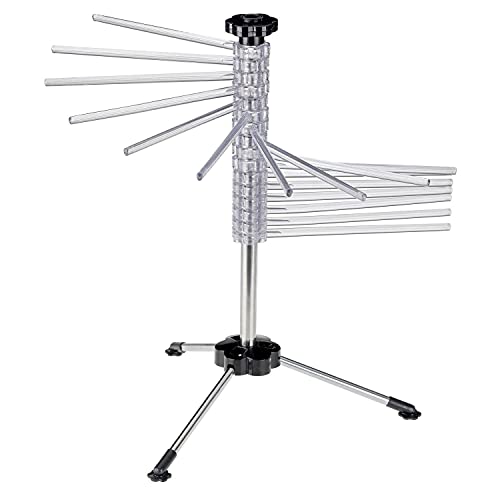 Westmark Nudeltrockner/Nudelständer, mit 16 Stäben, zusammenklappbar, Kunststoff/Rostfreier Edelstahl, Höhe: 47 cm, Pasta-Tree, Silber/Transparent, 61332260