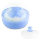 Baby Puderdose Puderquaste für Körperpuder mit Kasten, Staubpuderdose Körperpulver-Hauch-Behälterkasten Zuhause Reisepuderetui für Baby (Blau)