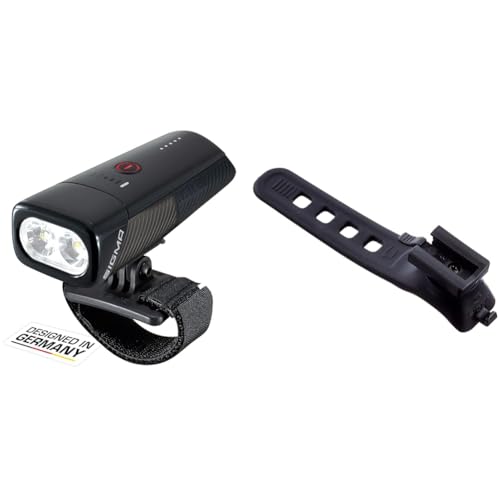 SIGMA Sport – Buster 1100 | Fahrradbeleuchtung vorne mit 1100 Lumen & Sigma Germany Sigma Germany Sigma 145 Germany Silikon-Ersatzhalterung Zubehör