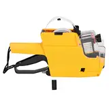 Preisauszeichnungspistole MX6600 10 Zahlen 2 Etikettenlinien Etikettiermaschine Preisschild Papieretikettierer Befestigungswerkzeug für Ablaufdatum Büro Produkt Lebensmittelgeschäft (Gelb)