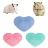 3 Pack Hamster Futterschalen Kaninchen Meerschweinchen Nahrungs Schale Süße Futternapf Herzform Napf für Hamster Igel Gerbil Kleintiere Ratten Nagetier (Grün, Blau und Rosa)