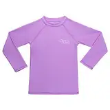 TIZAX Mädchen Langarm UV Badeshirt Kinder Sonnenschutz Schnelltrocknend Schwimmshirt Badebekleidung Rashguard Helles Violett 11-12 Jahre