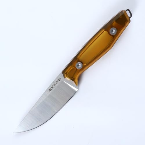 JEABROTHER Fixed Messer, Outdoor Survival Dschungel, Fischen, Obst Messer, 14c28n Klinge, Scheide, Vollgriff Messer (EPi Griffspitze)