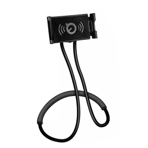 Freisprecher Smart Mobiltelefon Ständer - Flexibler Lazy -Telefonhalter für Hänge am Hals - 360 -Grad -rotierende universelle Mobiltelefonhalterhalter Schwarz Weiß