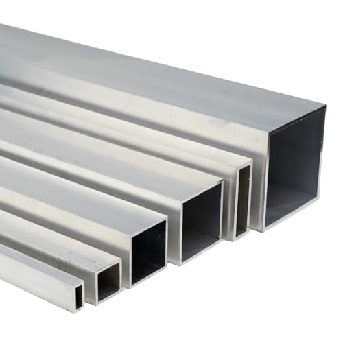 TJ Aluminium Vierkantrohr I 20 x 20 x 2 mm Länge 2000 mm I EN-AW-6060 Vierkant Alurohr I unbehandeltes Quadratrohr I Hohlprofil aus Aluminium I korrosionsbeständiges & witterungsbeständiges Alurohr