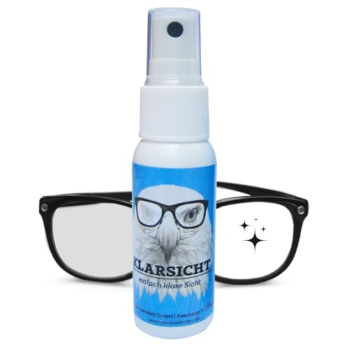 KLARSICHT – Antibeschlagspray Brille, Visiere & Objektive für klare Sicht – Brillenreiniger Anti-Beschlag-Spray für Kunststoff & Glas - Anti-Fog Spray Schwimmbrille & Sprotbrillen – by NO - 30ml