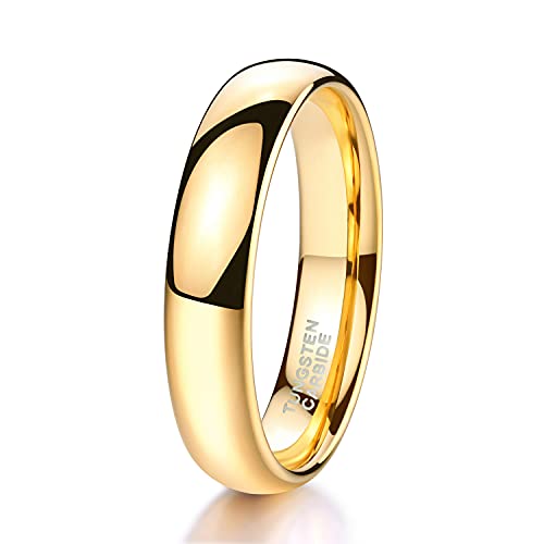 Zakk Ring Damen Herren 2mm 4mm 6mm 8mm Gelbgold Wolfram Poliert Schmal Ringe Verlobungsringe Ehering Hochzeitsband (4mm, 60 (19.1))