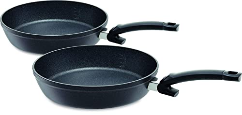 Fissler Vorteils-Set Adamant Comfort / 2 Stk. (24 cm + 28 cm) beschichtete Aluminiumpfannen Antihaft-Pfanne,kratzfest Induktionsgeeignet, Schwarz