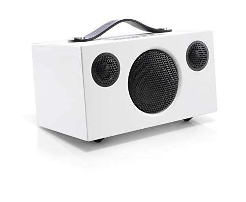 Audio Pro Addon T3+ White - Tragbarer Lautsprecher mit Bassreflexbox, Bluetooth & WiFi - Kabelloser Speaker mit USB Out & Digitalverstärker - bis zu 30h Akku