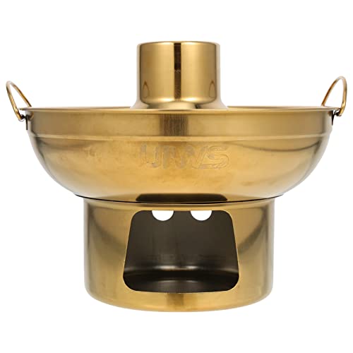 Edelstahl-Fondue-Maker Dessert-Schmelzbrunnen Fondue-Topf Shabu Shabu Hot Pot Mongolischer Hot Pot für Partys Home Restaurant Golden 20cm