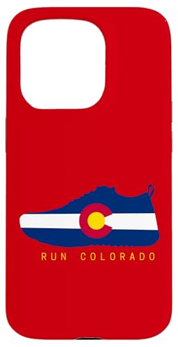 Jog Mountain-Trailrunner mit Colorado-Flagge, Schuhdesign, CO Hülle für iPhone 15 Pro