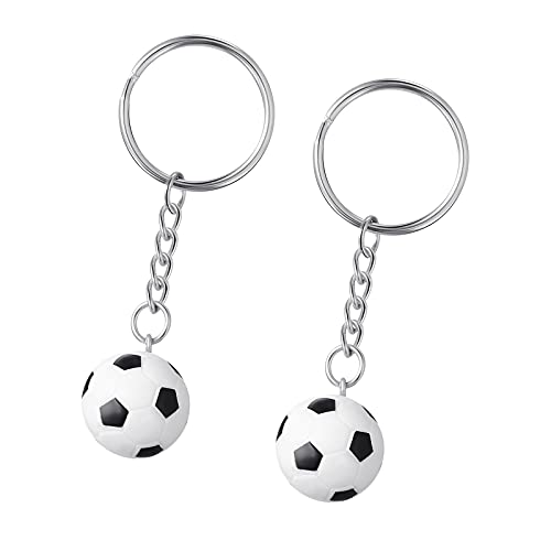 2 Stücke Fußball Schlüsselanhänger Fußball Schlüsselketten Fußball Sportball Gefälligkeiten Geschenke Souvenirs für Fußballfans Fussballteam Taschenfüller Für Erwachsene und Kinder Partybevorzugungs