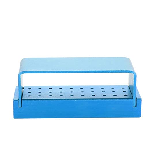 Baverta Desinfektionsbox,30 Löcher Dental Desinfektion Halter Box Desinfektionskoffer Bohrer Blockhalter Dental Autoklavierbare Box für Zahnarztwerkzeug(Blau)