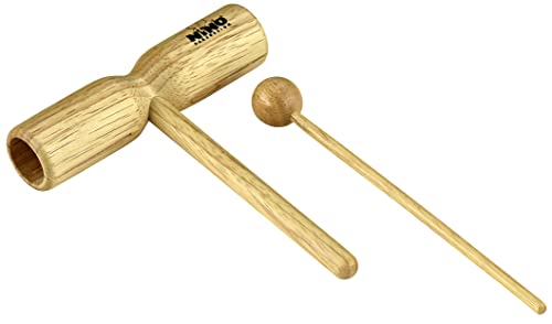 Nino Percussion Wood Tone Block - Mittelgroßes Musikinstrument für Kinder ab 3 Jahren - Siam Eiche, Natur (NINO570)