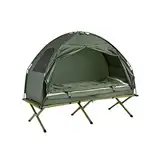 SoBuy® Feldbett 4in1-Zelt mit Campingliege Schlafsack Luftmatratze und Zubehör 1 Person OGS32-GR