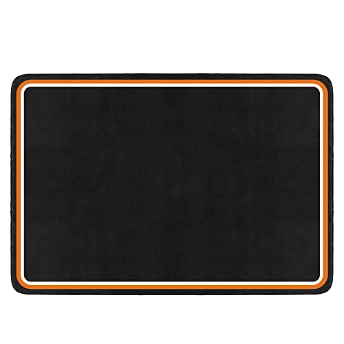 OUUTMEE 152x122cm Schlagzeugteppich Drum Teppich,Elektrisches Schlagzeug Teppich, Professionelles rechteckiges Schwarz+Orangefarbener Rand