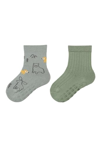 Sterntaler Unisex ABS Socken DP Waldtiere, Steingrün, 24 EU