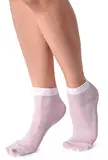 LORES Halbtransparente Damen-Socken, niedrig geschnitten, unsichtbar, knöchelhoch, Pop, Nylon, weicher Komfort, Einheitsgröße, 15 DEN, 2 Paar, Bianco, Einheitsgröße