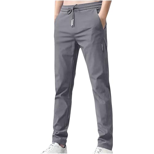 Generisch Herren Jogginghose Lang Sporthose Leichte Atmungsaktiv Trainingshose Fitness Freizeithose Sommer mit Taschen Sweatpants Jogginghosen Männer Streetwear Yogahose
