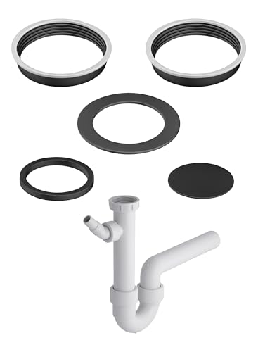 EDELER® | 5-teilig | 1 1/2" (40 mm) Dichtungen für Siphon Küche | Dichtungen Siphon für 40mm handelsübliche Küchenspüle Siphon | Geräteanschlussdichtung | Siphon Dichtungssatz