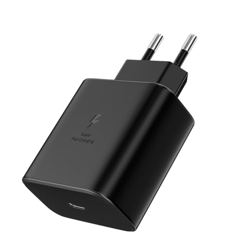 45W USB-C Schnellladegerät Adapter Netzteil für Samsung Galaxy S25 Ultra S24 Ultra S23 S22 S21 S20 FE S10 A73 A55 A54 A53 A34 A15 A14 5G A05S Z Fold6 Flip6 Ladestecker Tab S10 Tab S9 - Schwarz