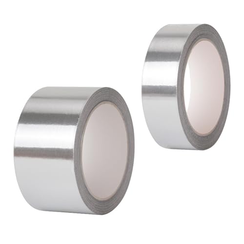 HXSYKJDM 2 Rolle Aluminium Klebeband, Aluminiumband, 30mm x 20 m, 50mm x 20m Selbstklebendes Alu Klebeband Panzertape zum Versiegeln Reparieren Isolieren