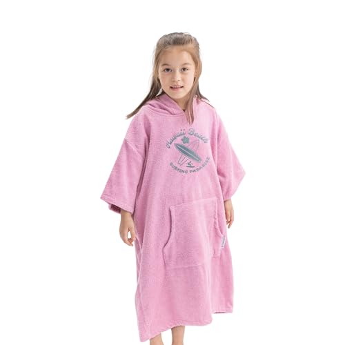 HOMELEVEL Badeponcho für Kinder und Teenager - Poncho Handtuch für Strand Schwimmbad - Surfponcho mit Kapuze - Bademantel für Jungen und Mädchen