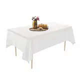 Puricon 6 Stück Einweg Tischdecke aus Kunststoff 137 x 274 cm, Premium Rechteckige Tischabdeckung Gartentischdecke für Gastronomie, Feste, Party, Hochzeiten oder Haushalt -Weiß